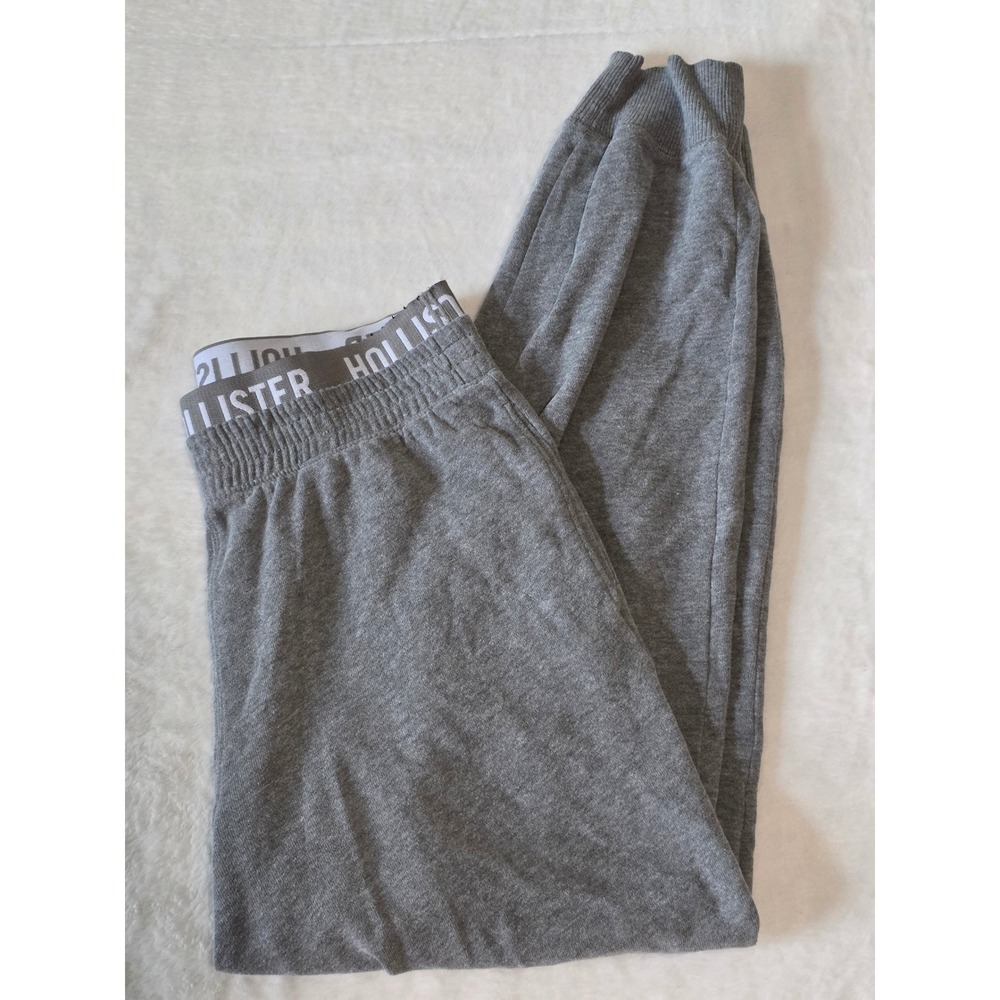 Hollister Ultra High-Rise Joggers Gray Logo Waistband Sweatpants Womens Medium